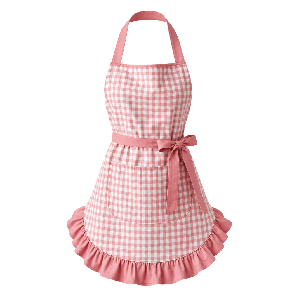 Pink Gingham Apron